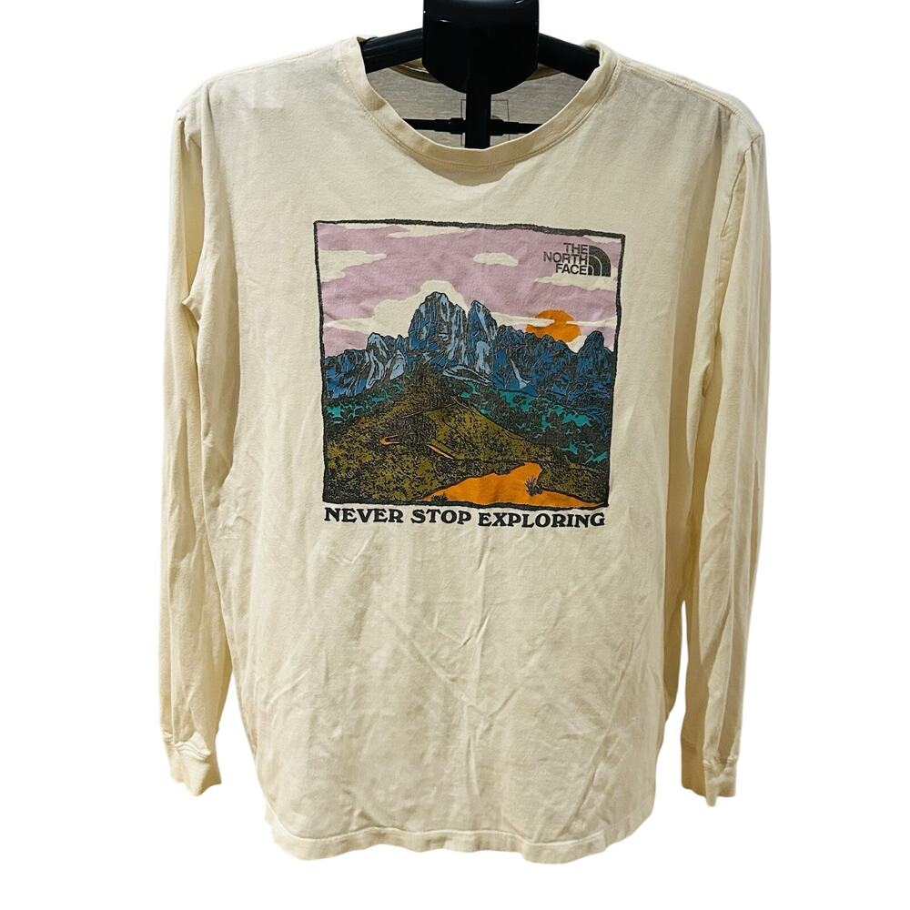 The North Face Never Stop Exploring White Long Sleeve T-Shirt Men's size L